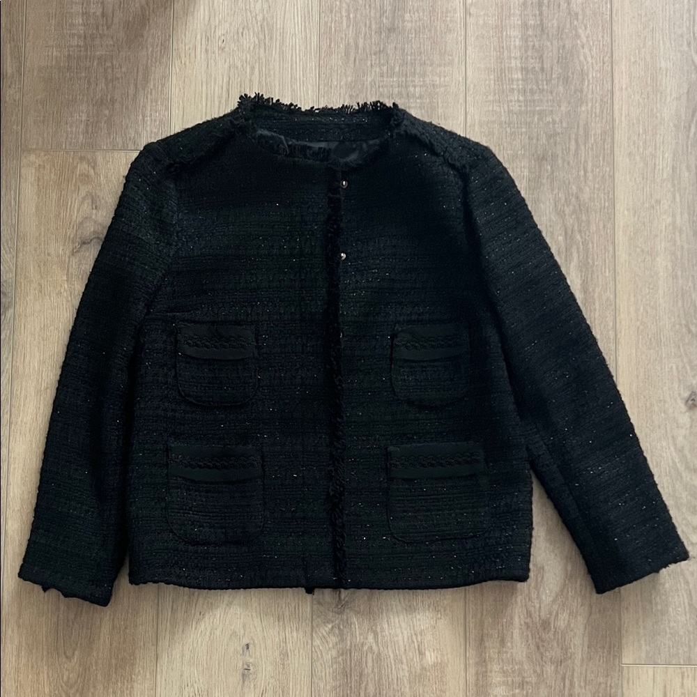Zara Black Textured Blazer